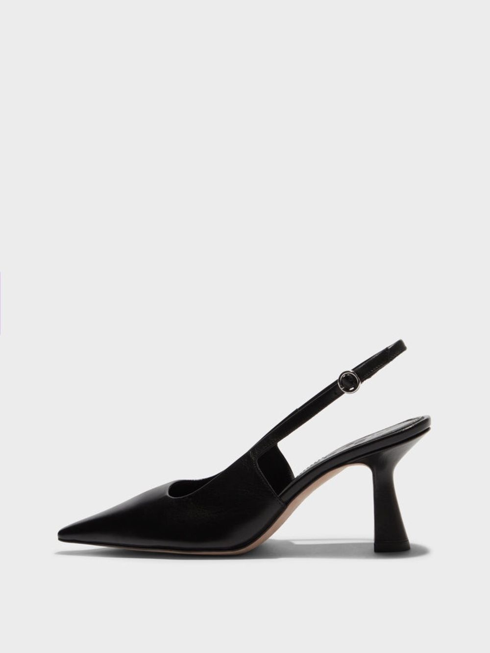 Aeyde Fernanda Slingback Heel Pumps Black Leather Pointed Size 40.5/US 10.5
